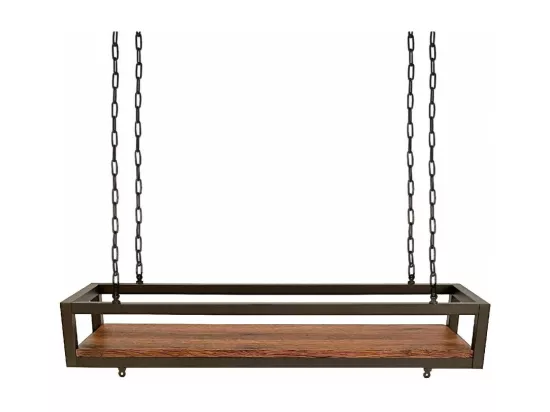 Etagère suspendue au plafond FLOWERS MARRON longueur 95 cm avec chaînes pour jardin vertical fleurs par Yelloo