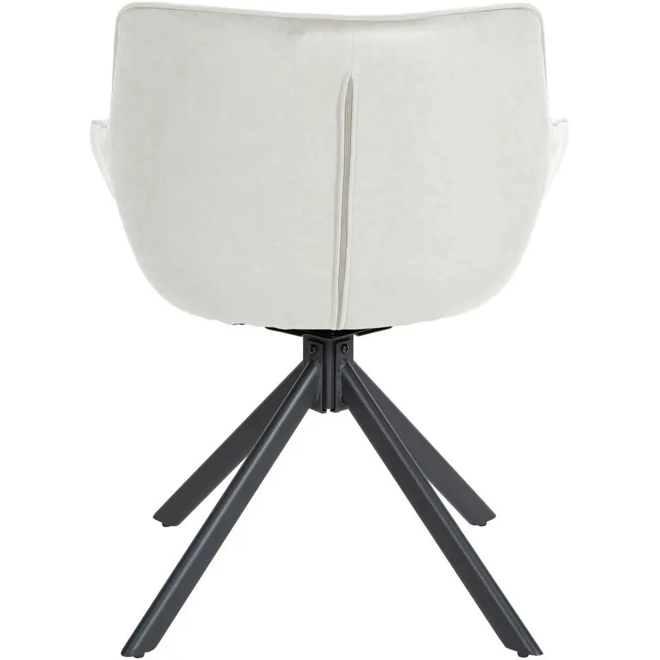 CLP Eetkamerstoel Westport zwart Frame - Fluweel - creme
