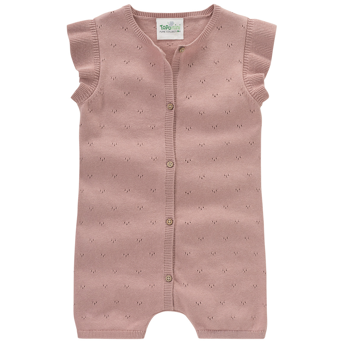 Topomini Pure Collection Baby Strickoverall mit Ajour-Muster altrosa
