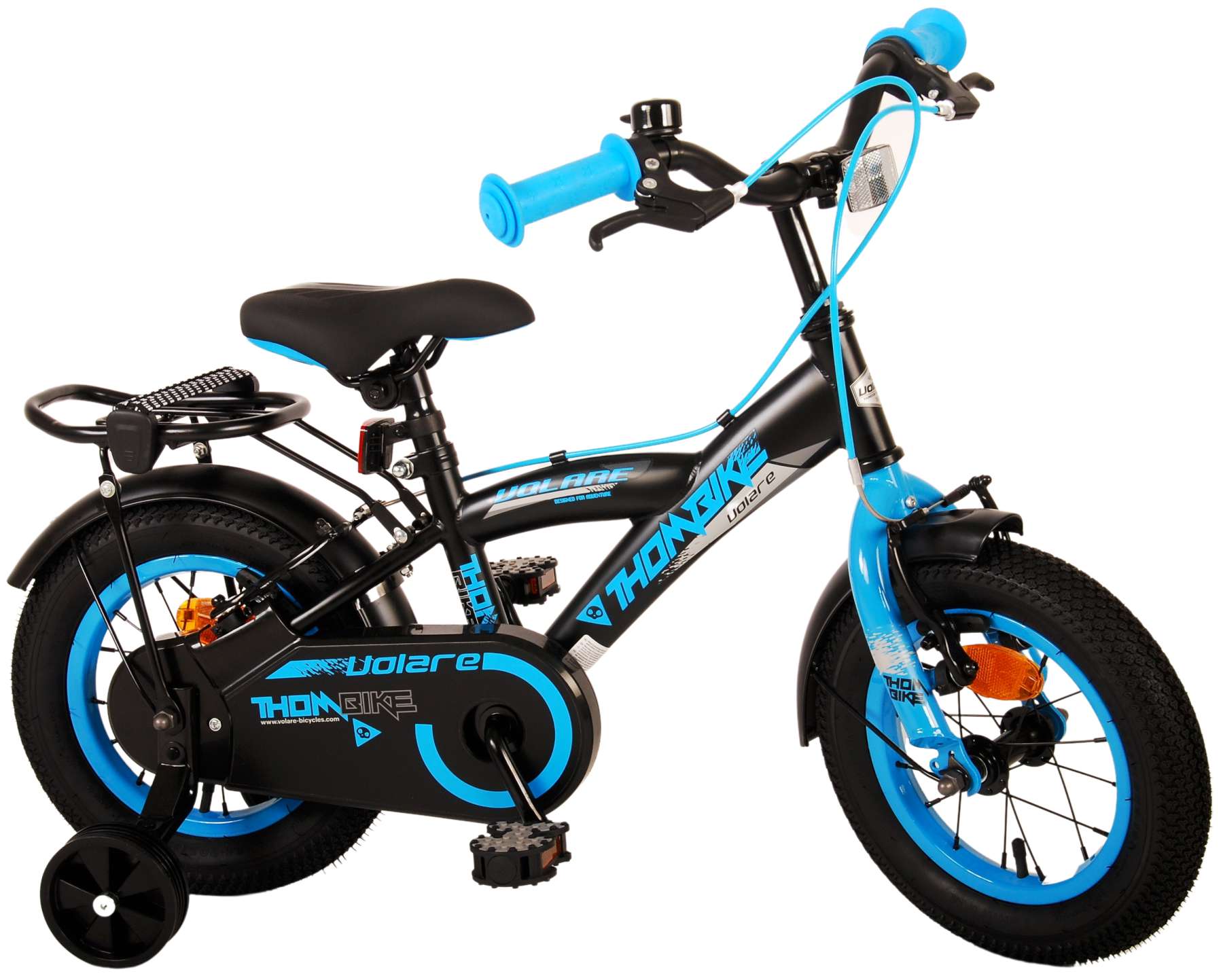 TPFSports Thombike Kinderfahrrad - Jungen - 12 Zoll - Rücktritt + Handbremse - Schwarz/Gelb
