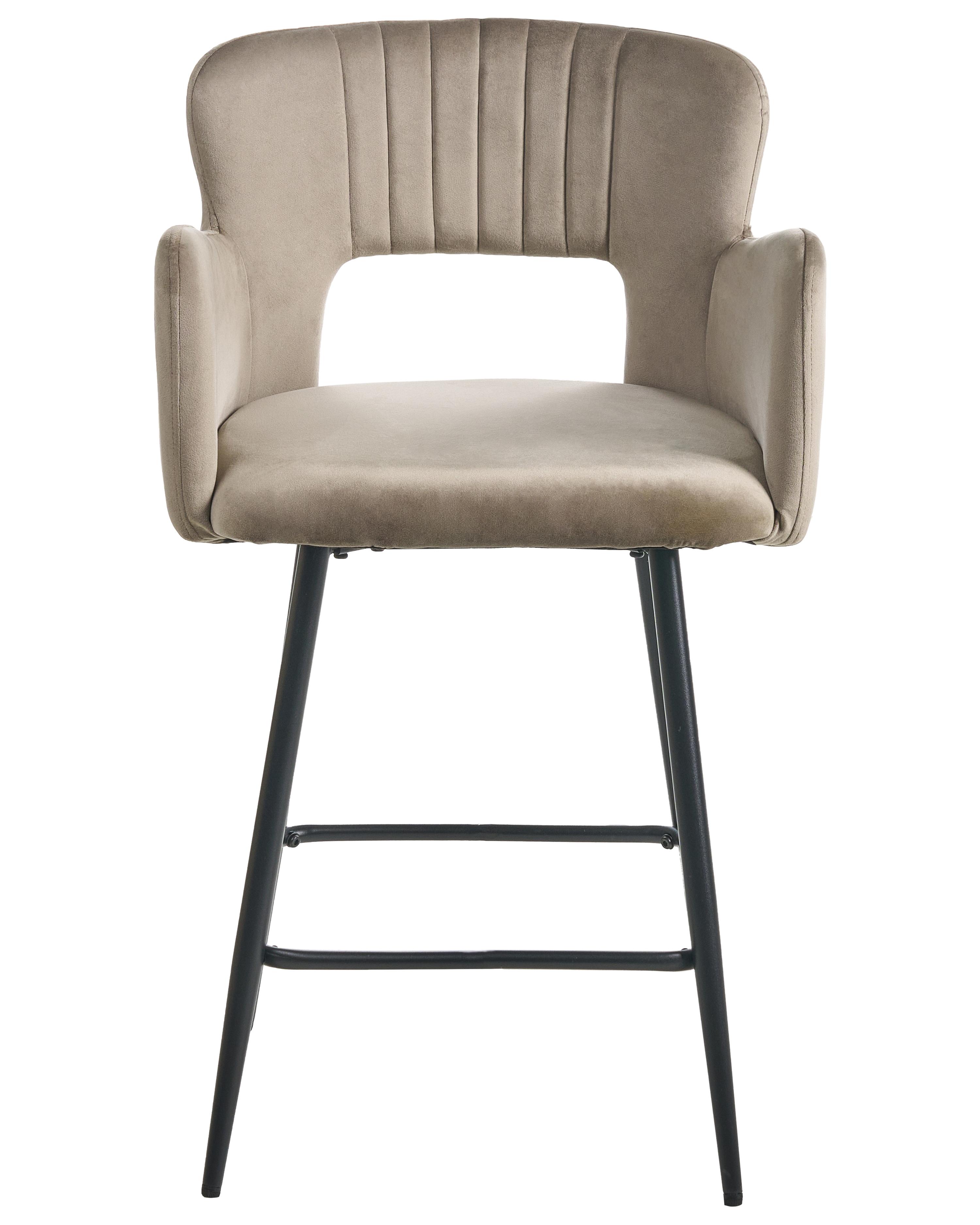 Set van 2 barstoelen SANILAC Fluweel Taupe