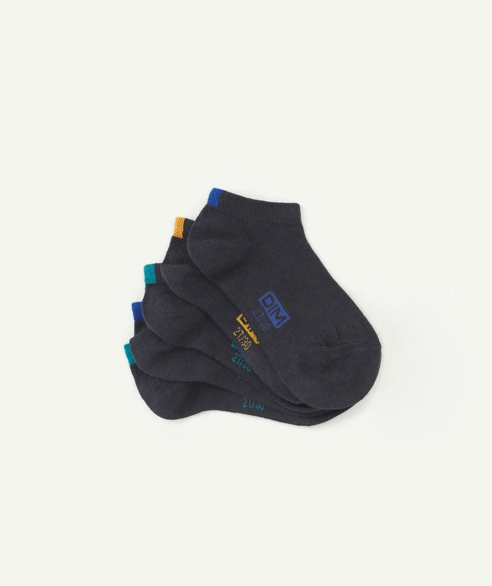 DIMLOT DE 5 PAIRES DE SOCQUETTES BLEU MARINE