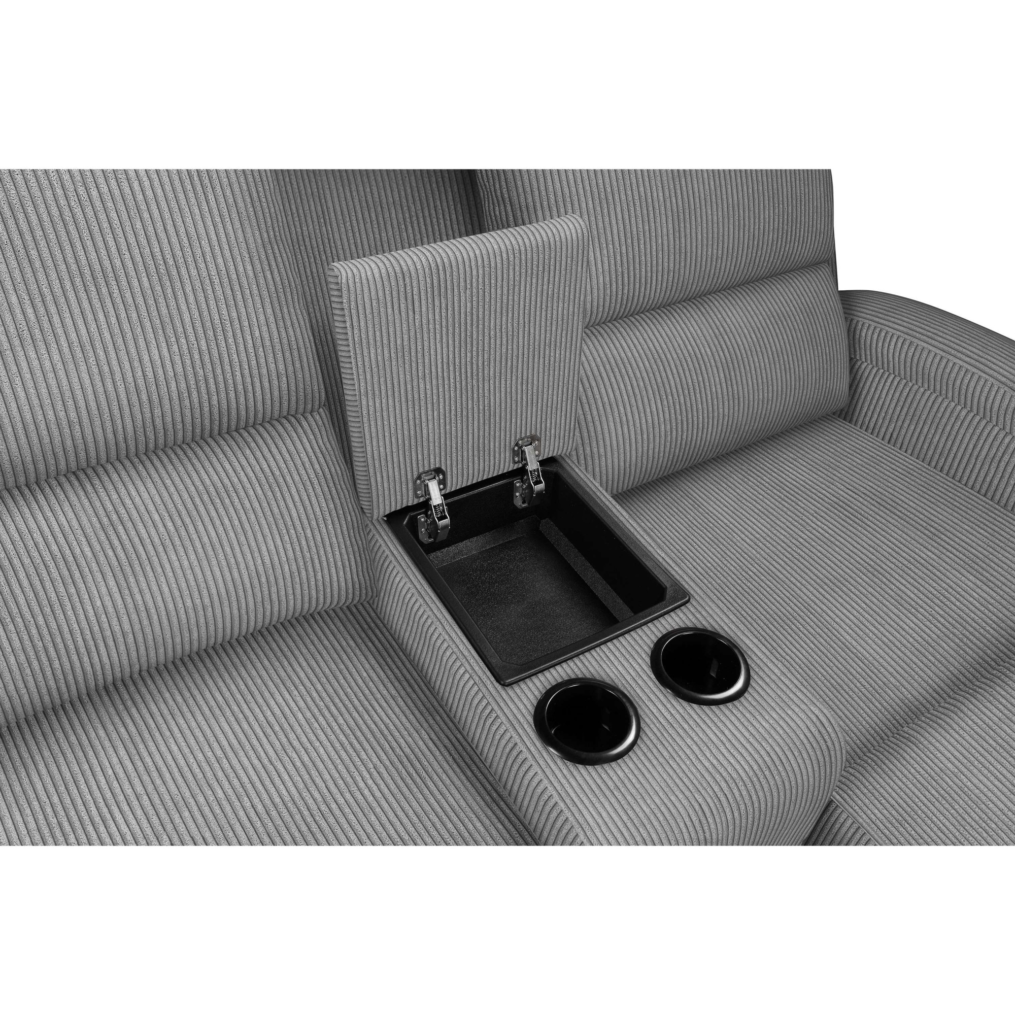 Home affaire Ecksofa »NAPORI Multimediasofa, 3er Kinosessel XXL, L-Form, Cord« Kinosofa mit Relaxfunktion, Getränkehalter, Staufach und Staukasten