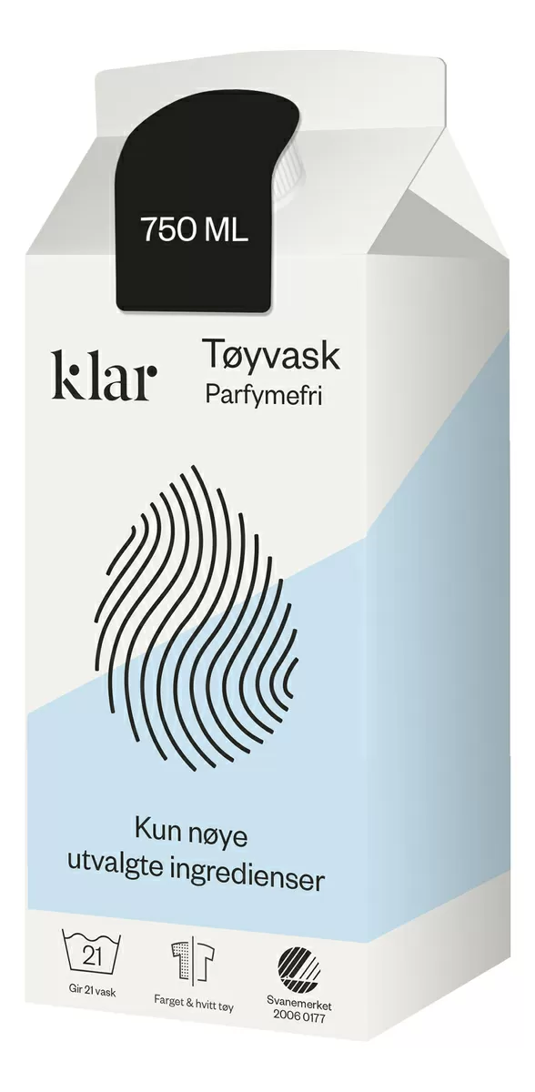 Klar Tøjvask (parfumefri) - 750 ml.