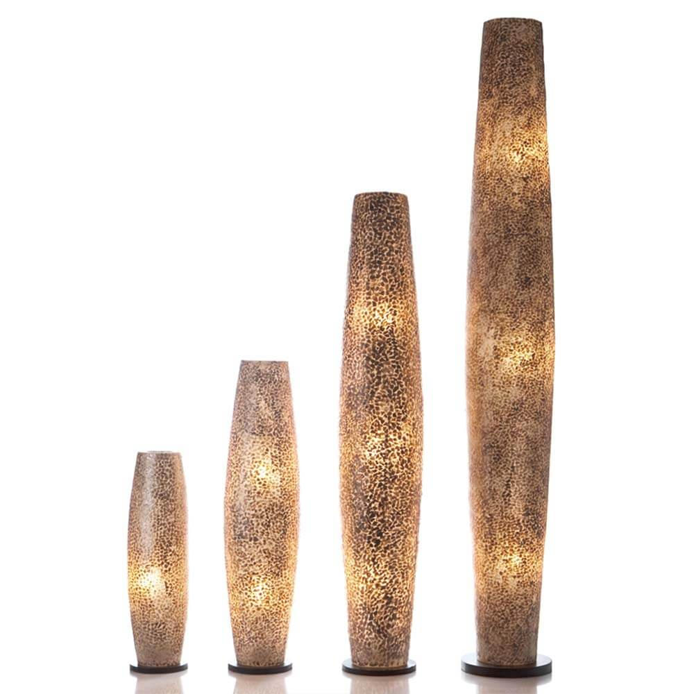 Vloerlamp Cone gold capiz schelp 200 cm