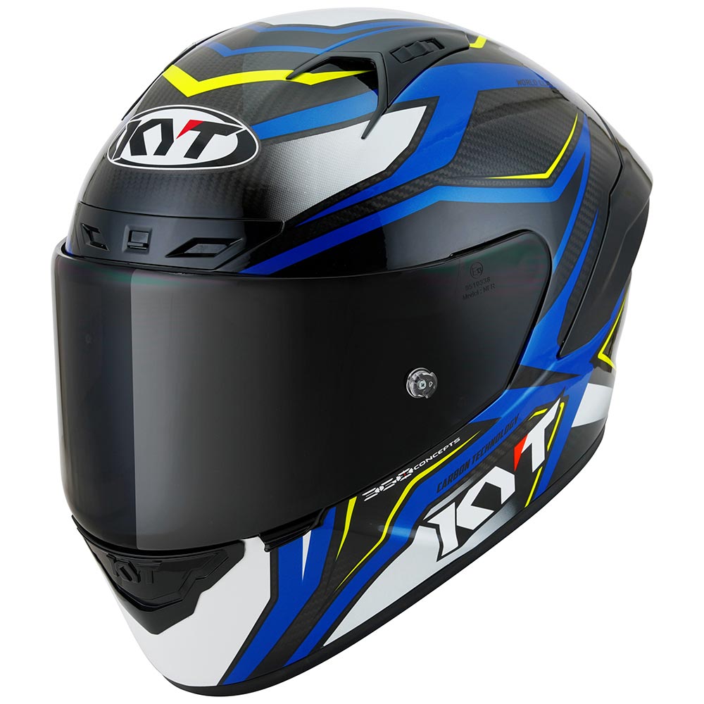 kyt - Casque NZ-Race Carbon Stride Noir / Bleu / Blanc