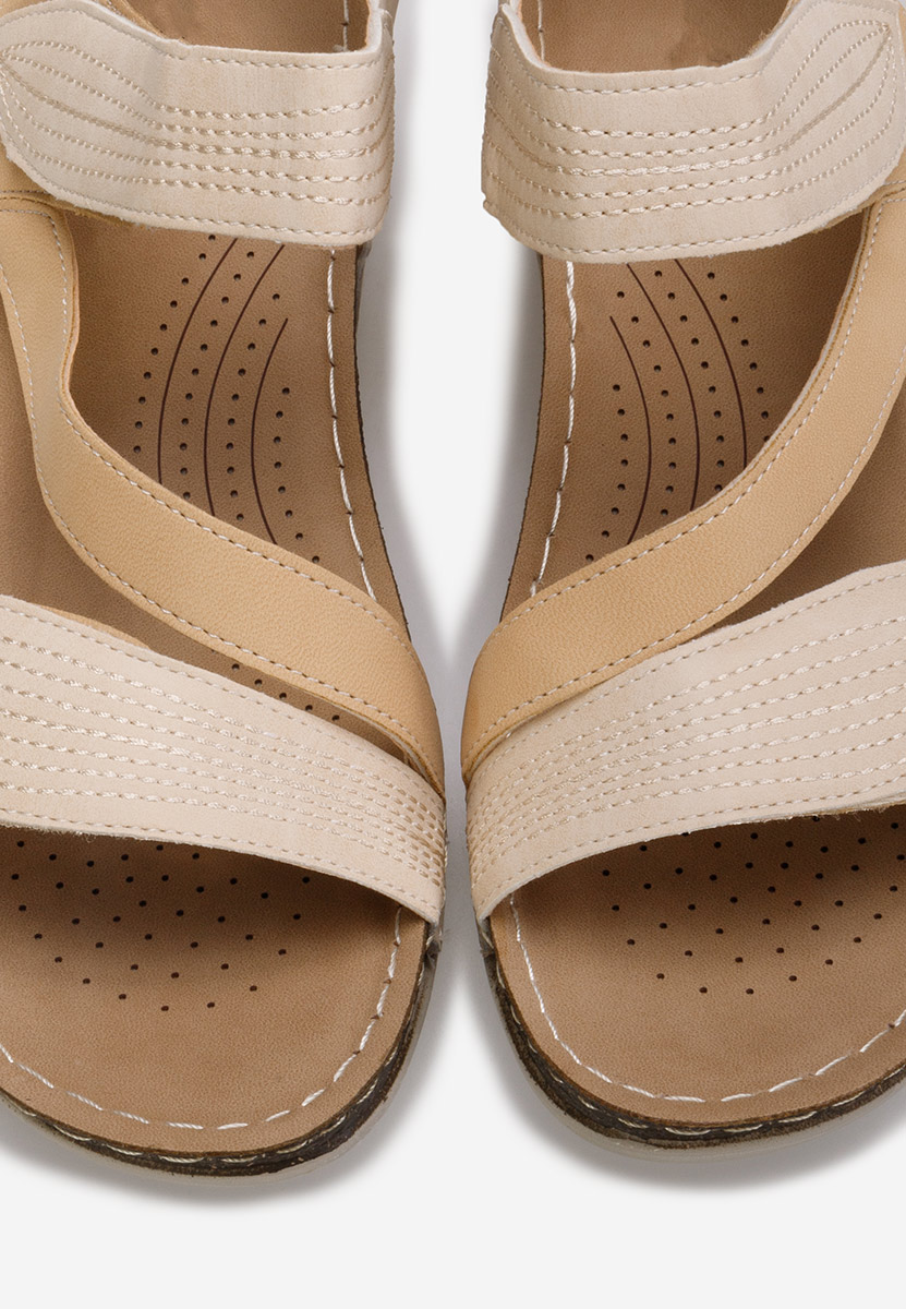 Sandales à plateforme beige Falia