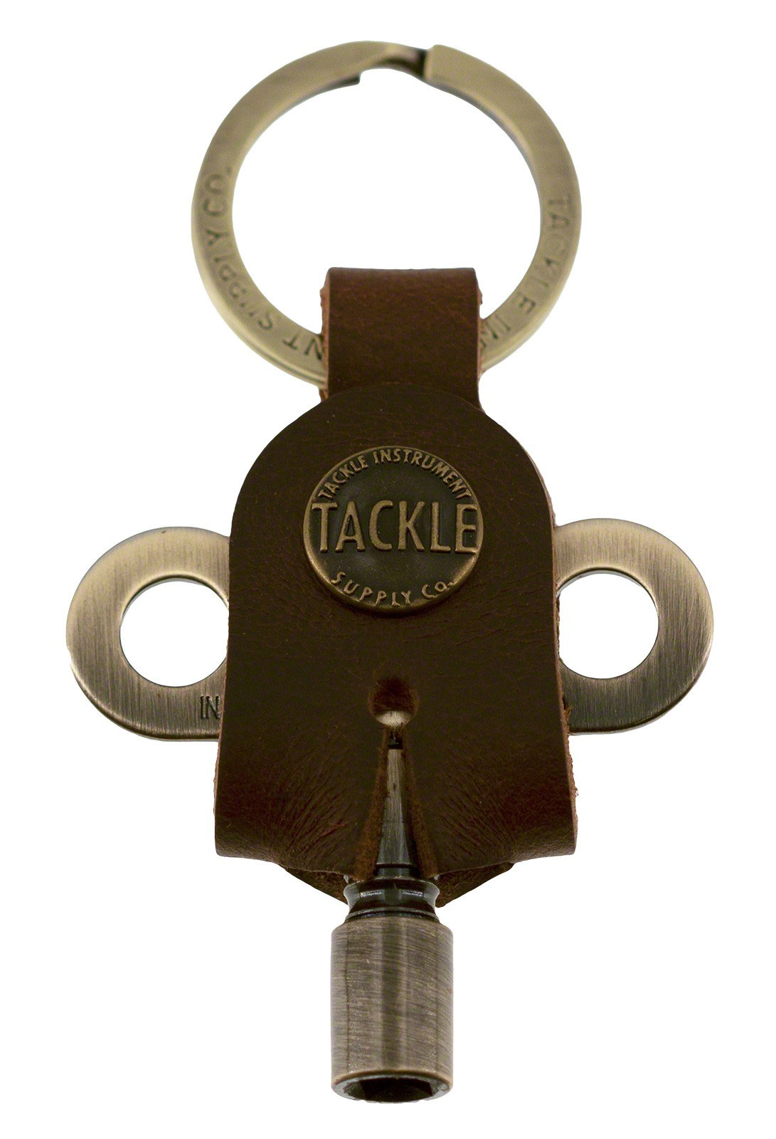 Tackle Instruments Cle Timekeepers + Porte Cle Cuir - Antique Brass - Clé de batterie