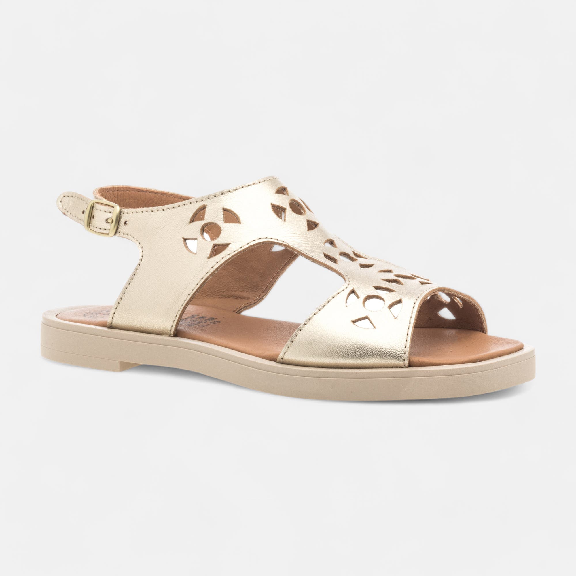 Nu-pieds Femme en cuir or