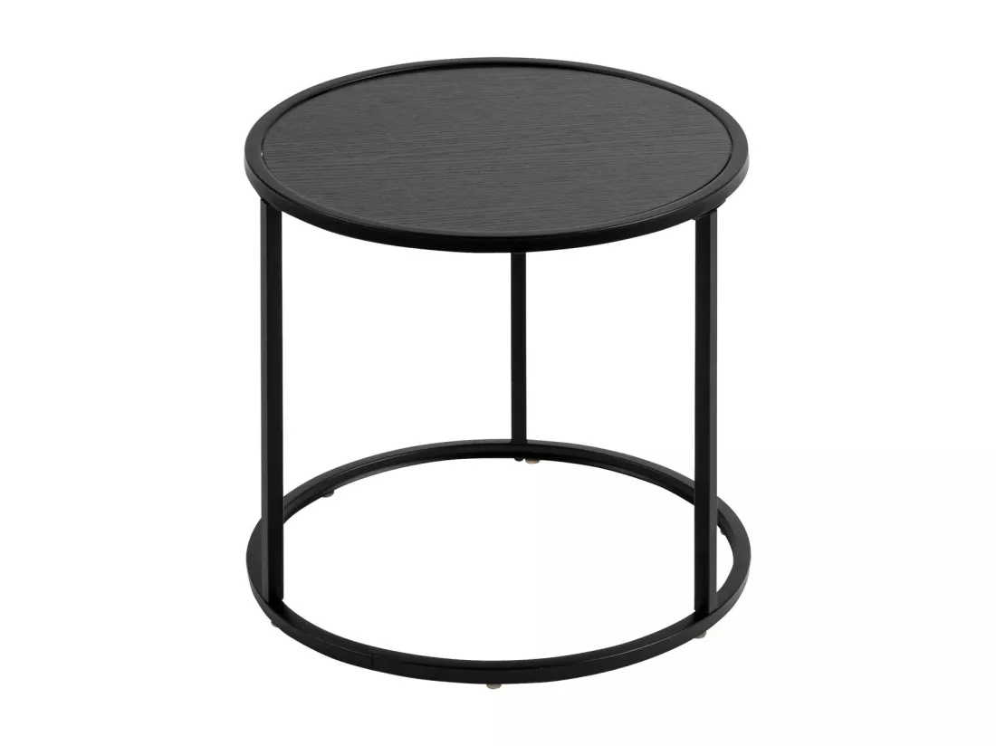 Set de 3 Tables d'appoint en métal noir D 35 D 45 et D 54 cm