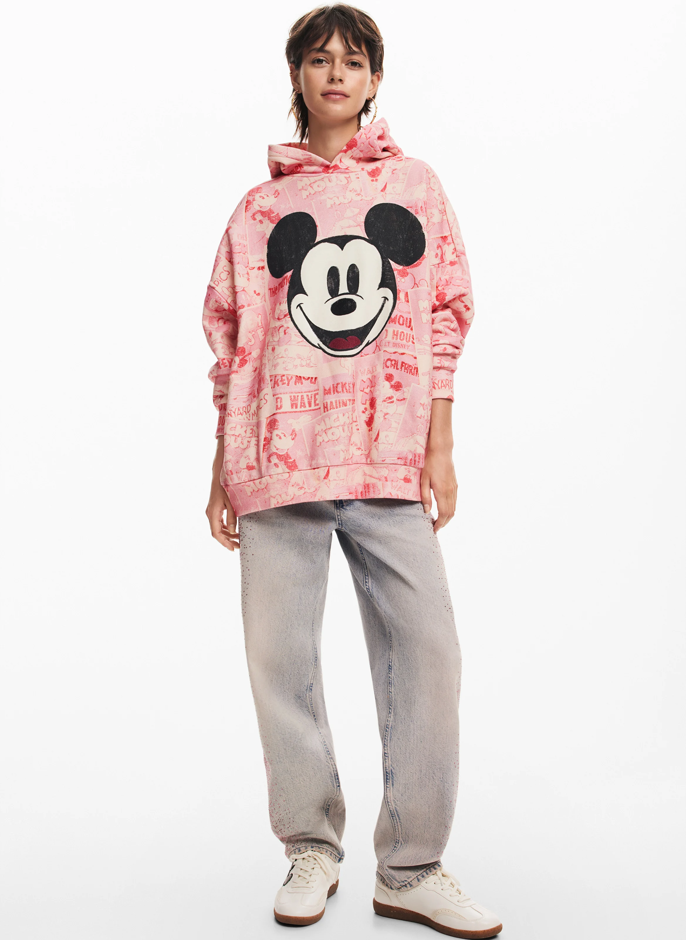 Sweat à capuche oversize en coton | Rouge