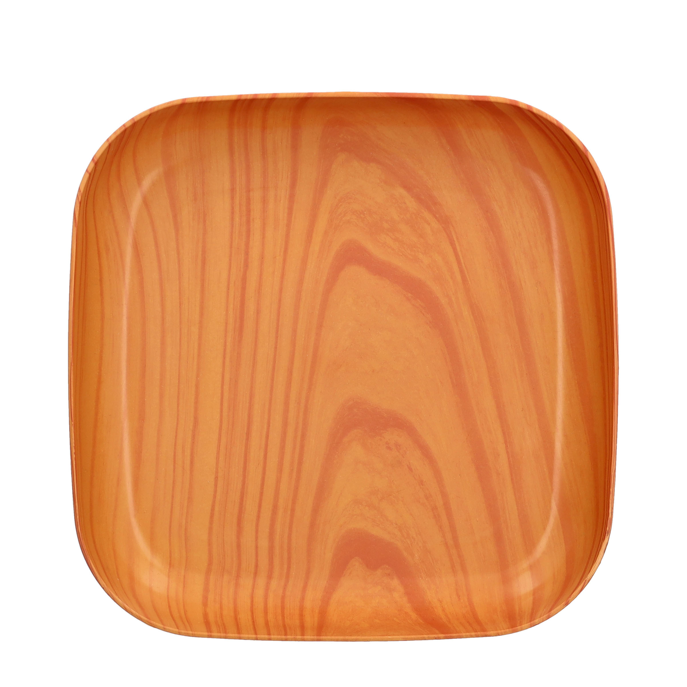 (13-tlg. Set) Serviertablett Küchen Snack Tablett inkl. Schälchen   Teller in Holz Optik - Braun
