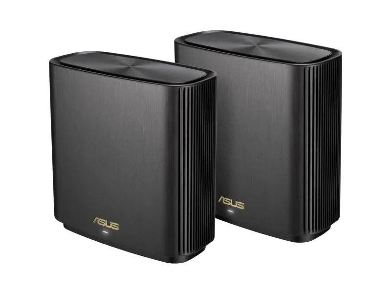 ASUS ZenWiFi AX (XT8) - Wi-Fi-system - (2 routere) - op til 5500 sq.ft - mesh 1GbE, 2.5GbE - Wi-Fi 6 - Tri-Band