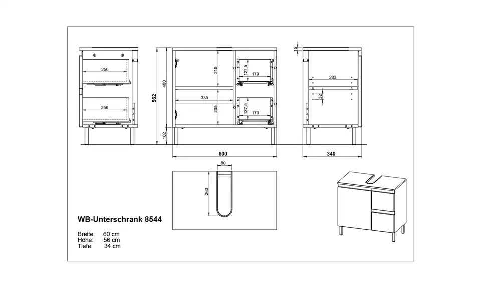 Waschbeckenunterschrank Ischgl