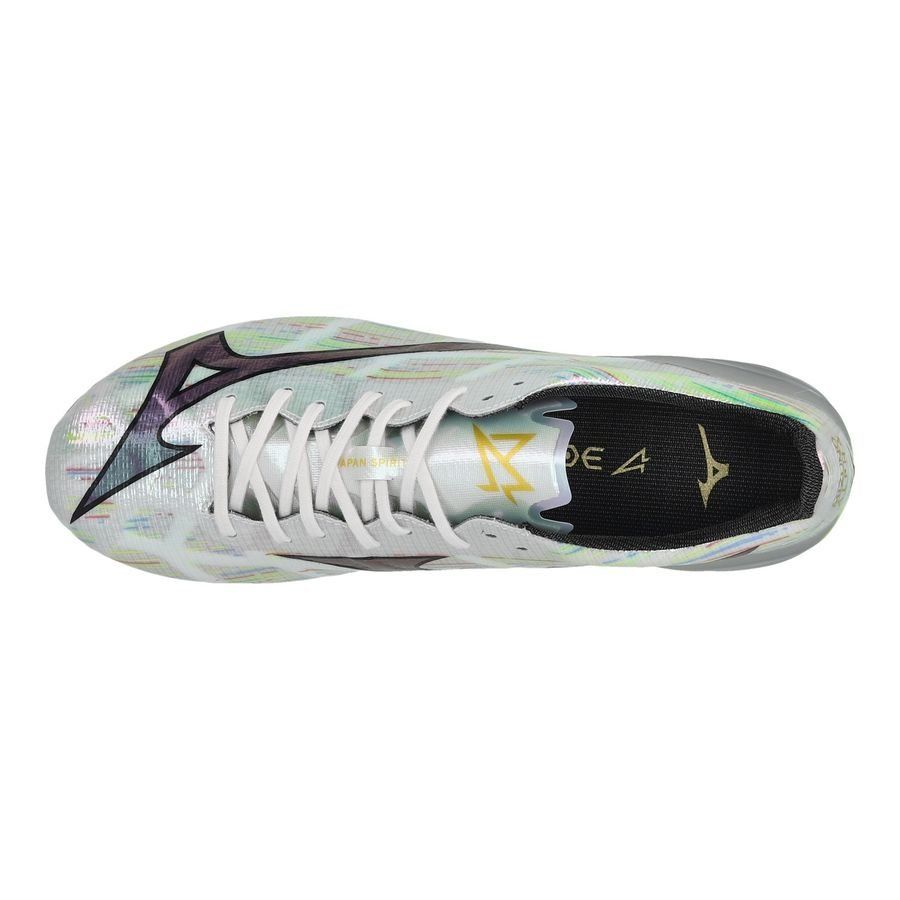 Mizuno Alpha II Made in Japan FG/AG - Blanc/Silver Iridescent/Noir