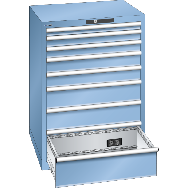 Armoire à tiroirs Lista 36x36E H 100 x L 71,7 x P 72,5 cm avec plusieurs tiroirs Key Lock