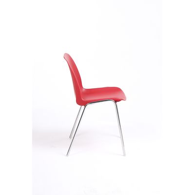 Chaise CHARLOTTE - pieds chromés sans accroche - rouge