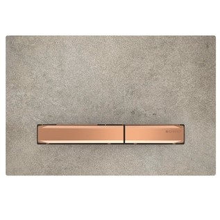 Geberit Sigma 50 Square drukplaat betonlook met rose-gouden knoppen