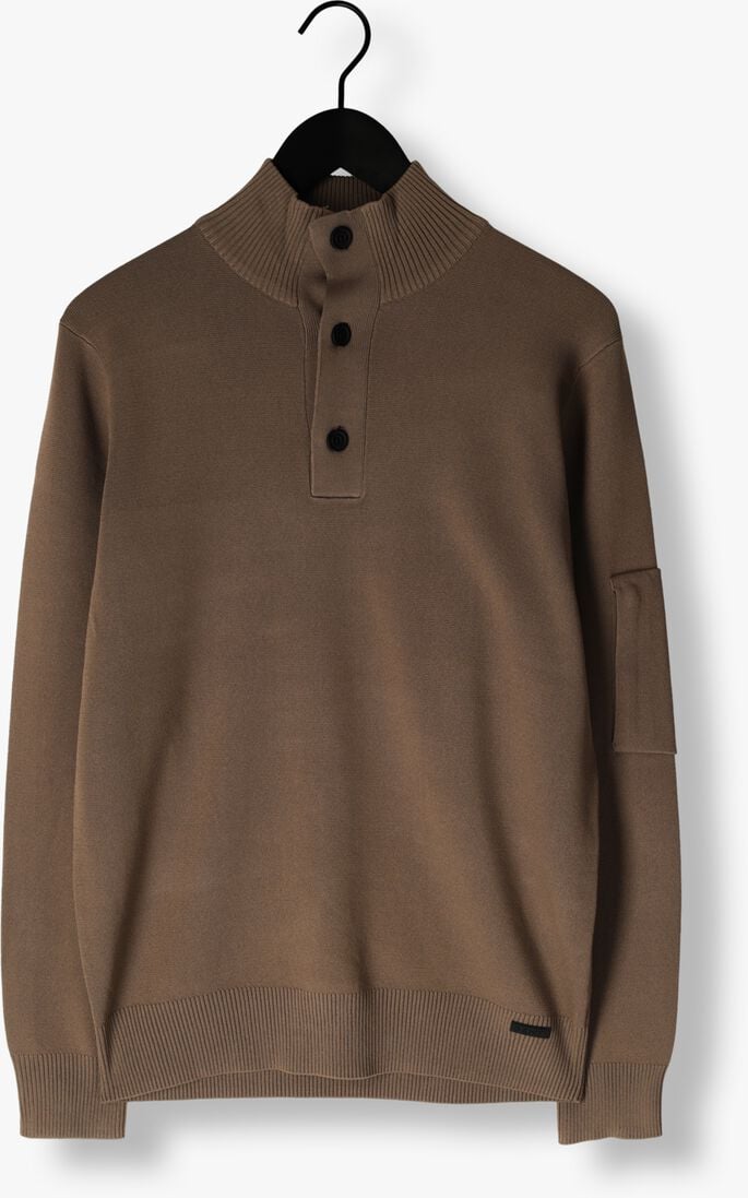 bruine genti trui turtle 3 button ls