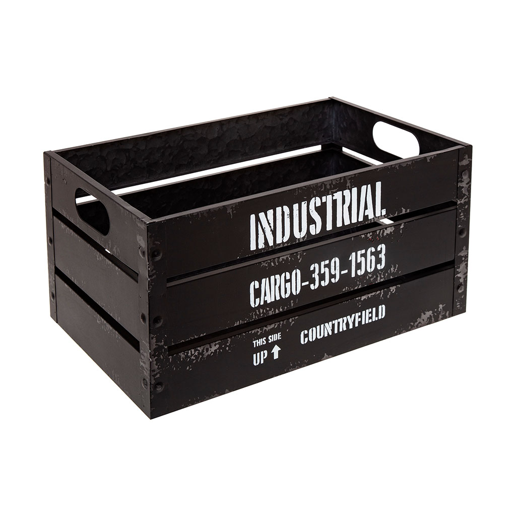 Caisse industrielle noire 40.3x21x25cm