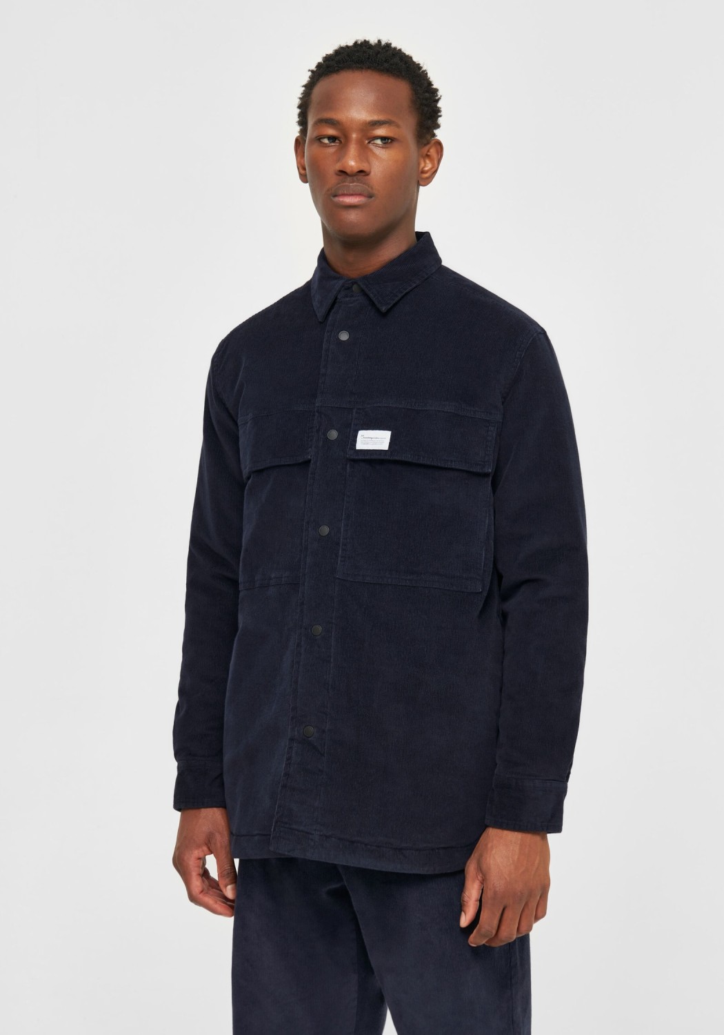 Knowledge Cotton Apparel Cord-Overshirt Night Sky
