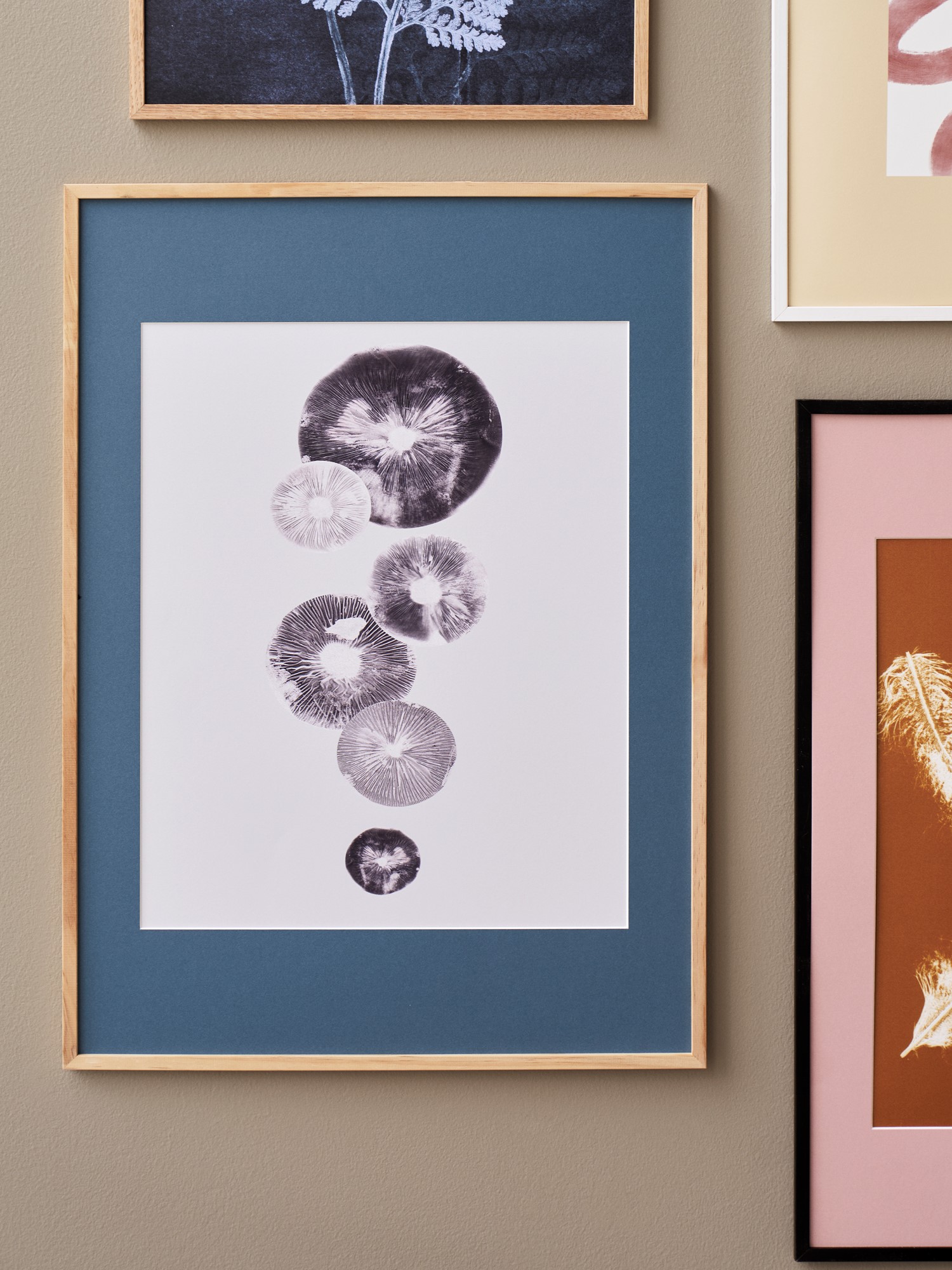 Plakat Mushroom - 4 Grey 40 x 50 | Pernille Folcarelli. | Multi | Poster and Frame