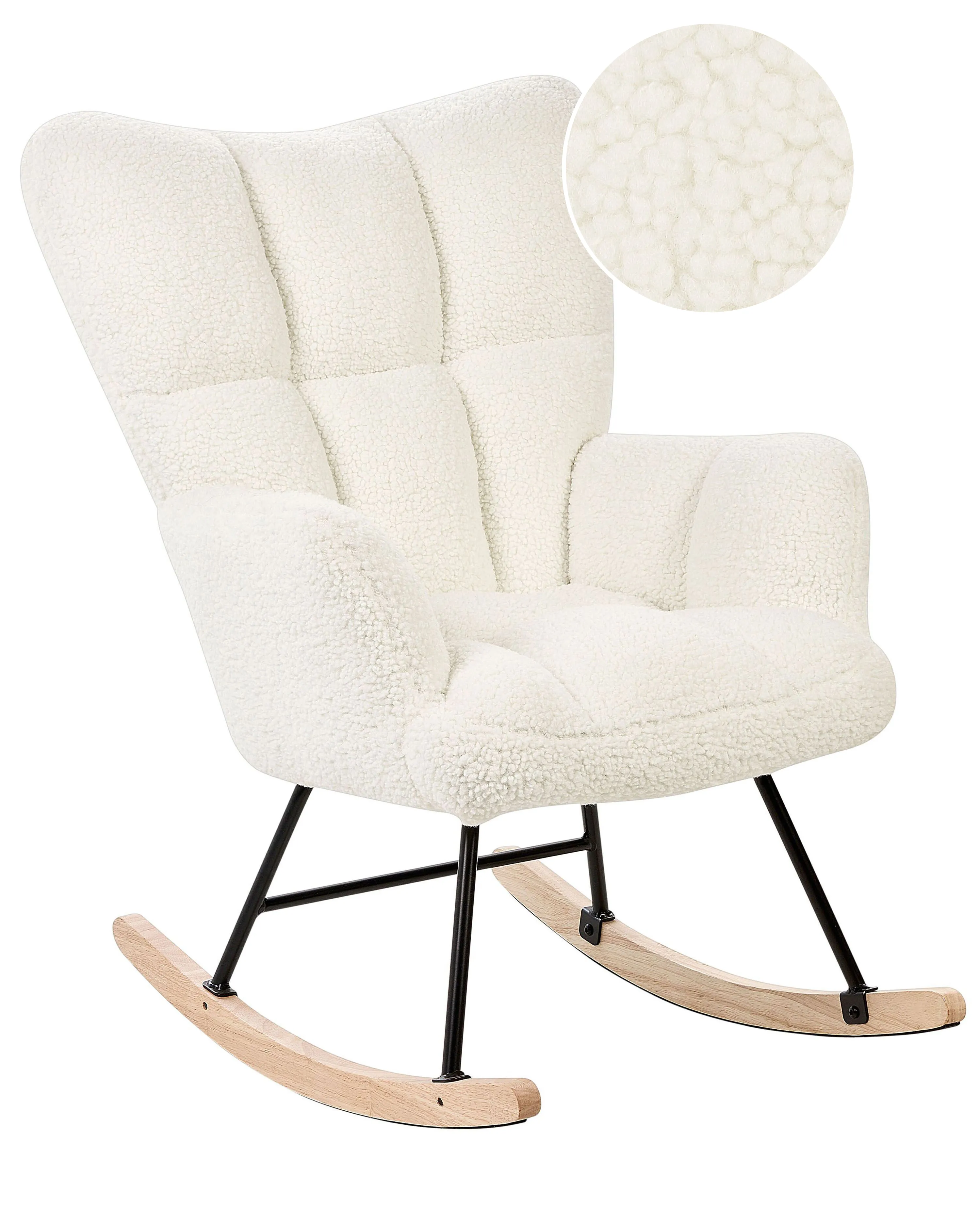 Schommelstoel OULU Bouclé Wit