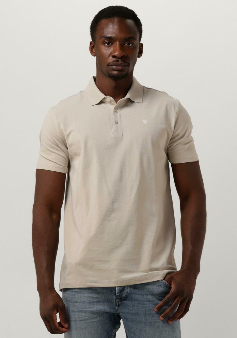 PURE PATH zand pure path polo shortsleeve polo with chest print