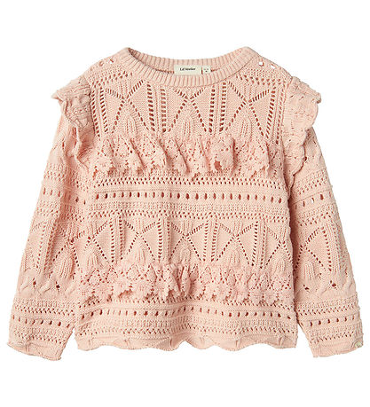 Lil' Atelier Bluse - NmfDamia - Strick - Peach Peitsche m. Lochm