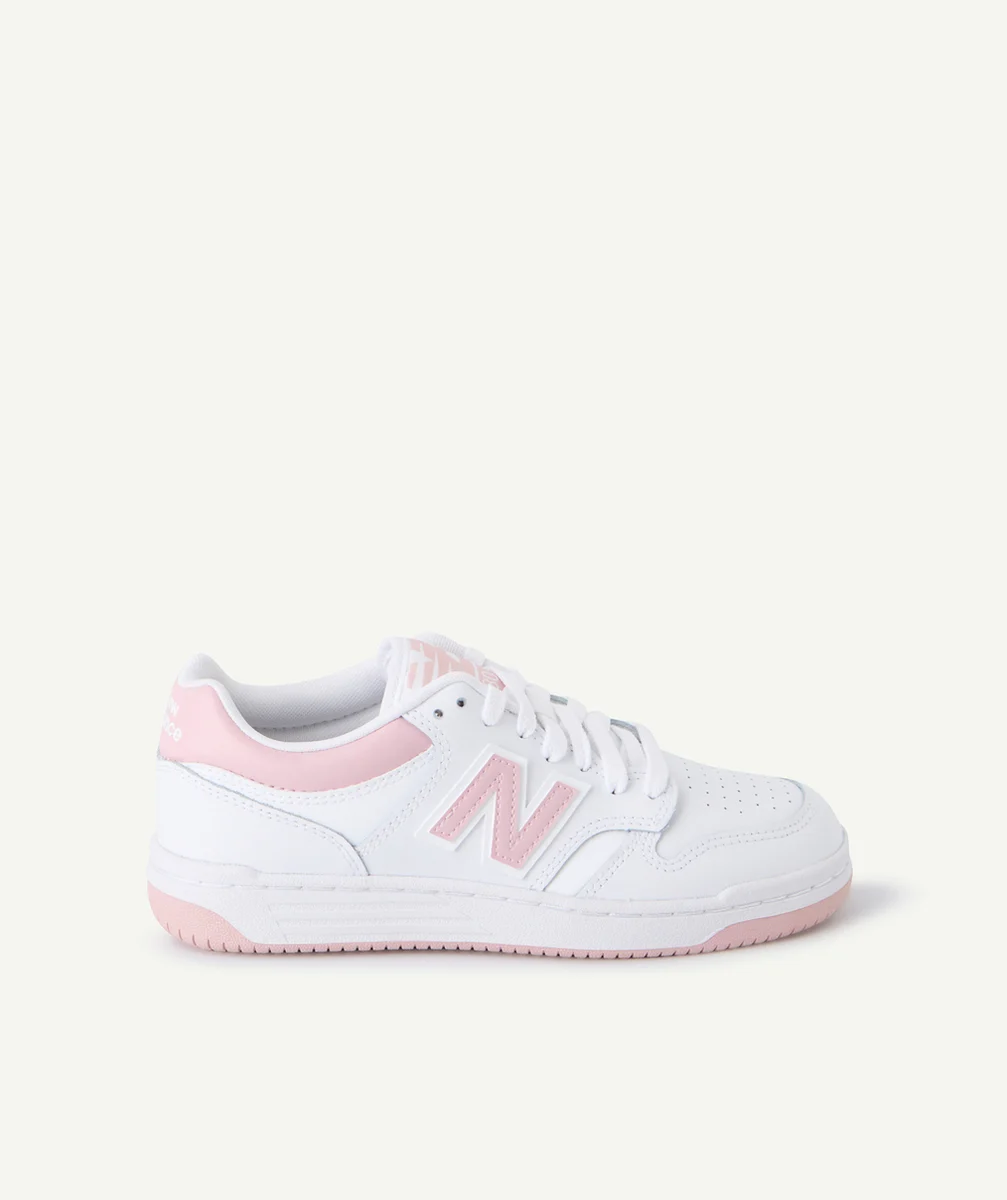 NEW BALANCEBASKETS À LACETS 480 ADO ROSE ET BLANC
