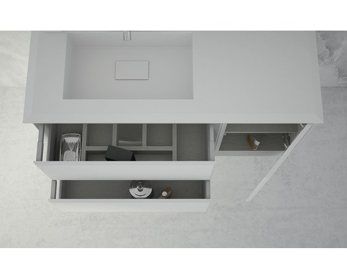 Badkamermeubel, model Bellagio, BxHxD 70 x 51 x 46 cm, frontkleur: mat wit