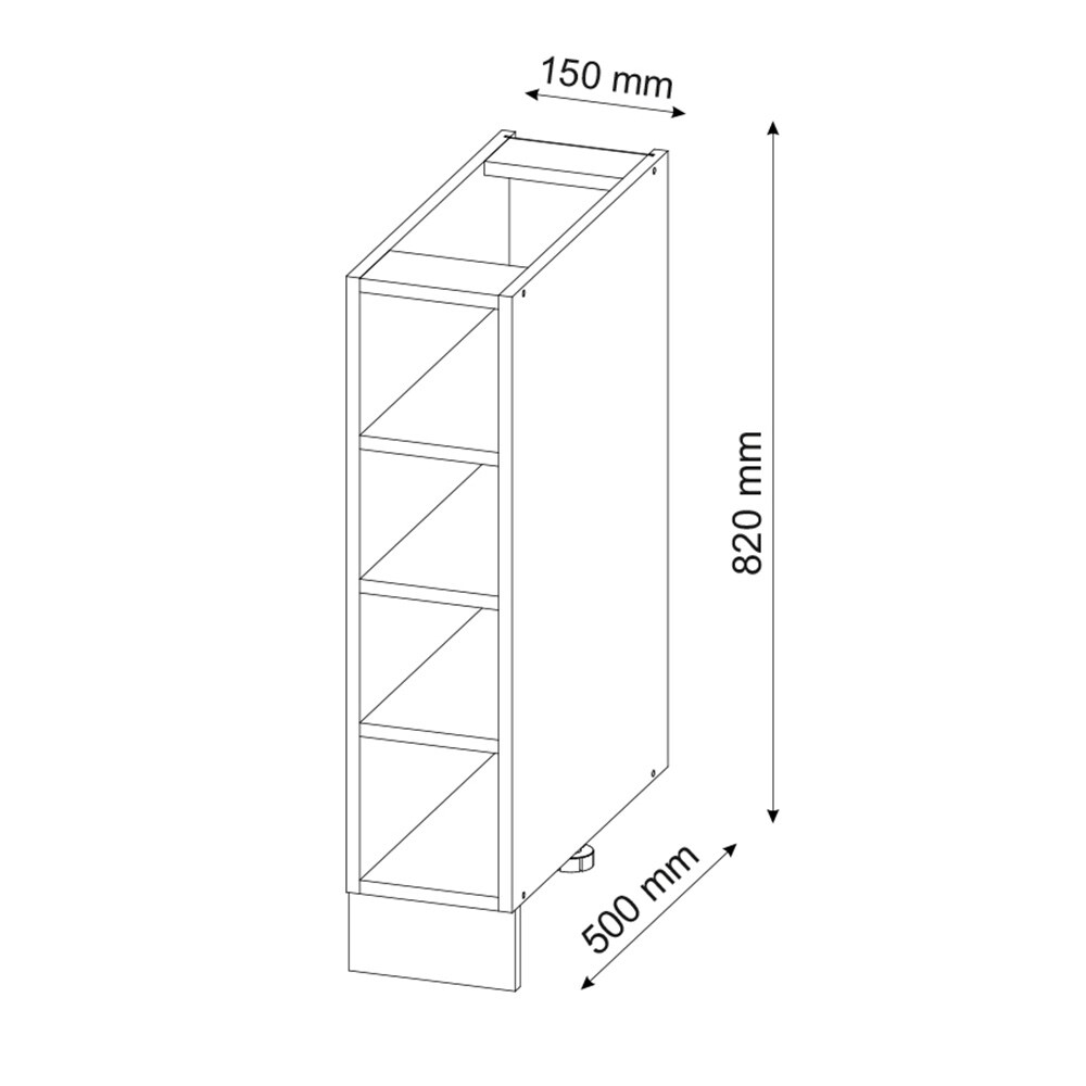 Vicco Regalunterschrank Küchenschrank Küchenmöbel Fame-Line Anthrazit 15 cm modern Küche Unterschrank Einbauküche Einlegeboden Küchenzeile Regal Aufbewahrung