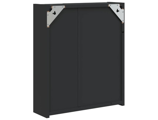 VIDAXL - Armoire de salle de bain à miroir avec led noir 45x13x52 cm