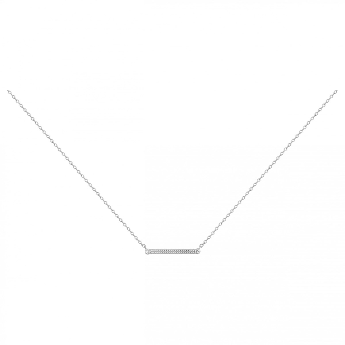 Collier mono-motif en Argent avec oxyde de zirconium blanc