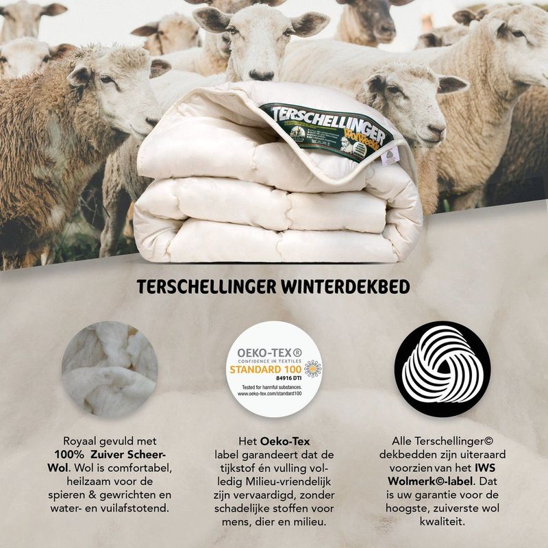Terschellinger - Winter Wollen Dekbed - 100% IWS Zuiver Scheerwol - Enkel Dekbed - 140x200 cm