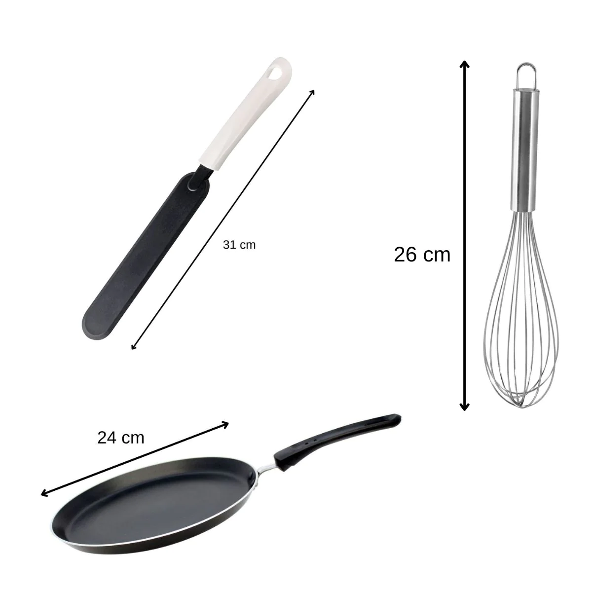 Ensemble spécial crêpes avec poêle, fouet et crêpière Bratprofi Elo