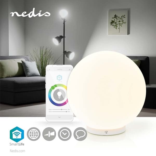 SmartLife humørlys | Wi-Fi | Rund | | 360 lm | RGB / Varm til avkjølt hvitt | 2700 - 6500 K | 5 W | Glass | 1 stk.