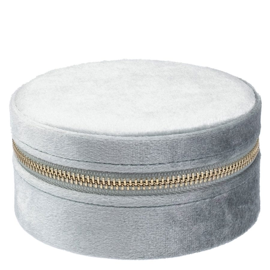 DARK Velvet Jewellery Box Round Sparkled Teal