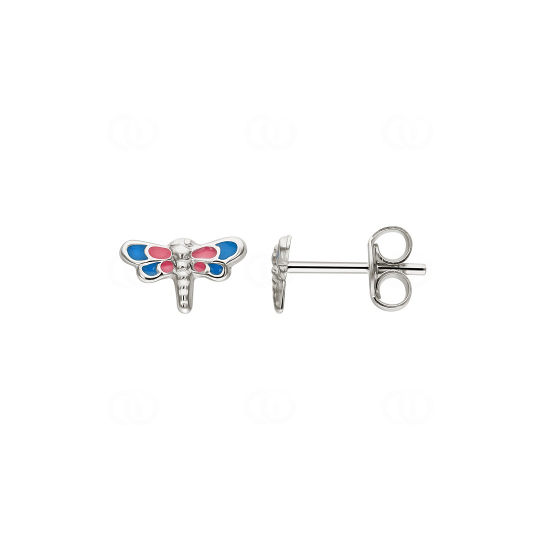 Ohrstecker 925 Silber Libelle mit Lack