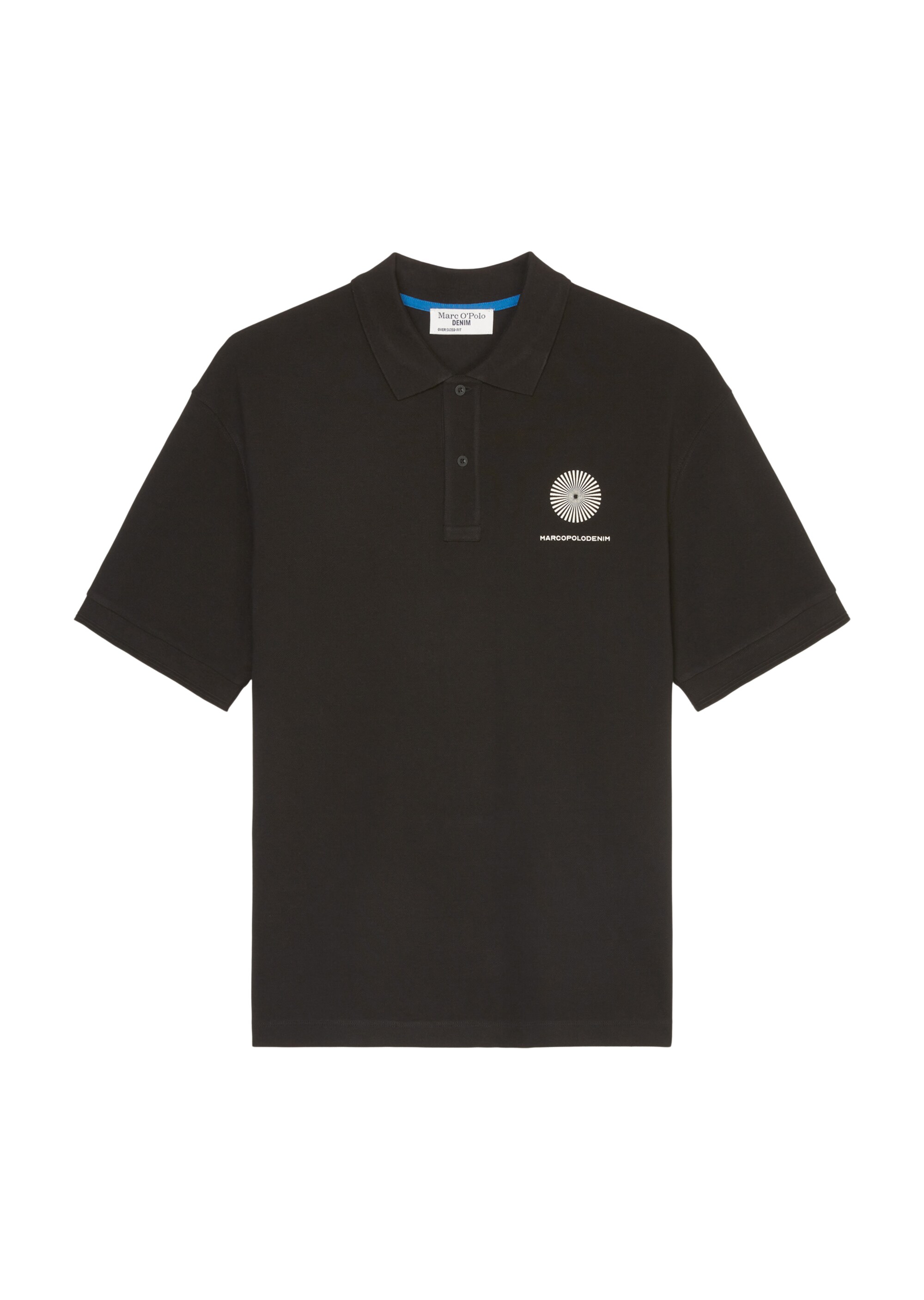 Kurzarm-Poloshirt Piqué oversized aus reiner Bio-Baumwolle