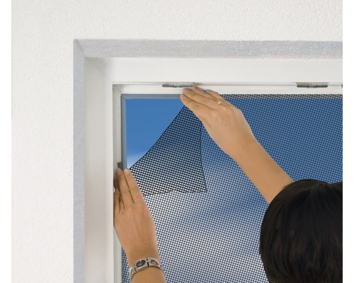 Vliegenhor Home Protect Elastisch voor ramen zonder boren antraciet 130x150 cm