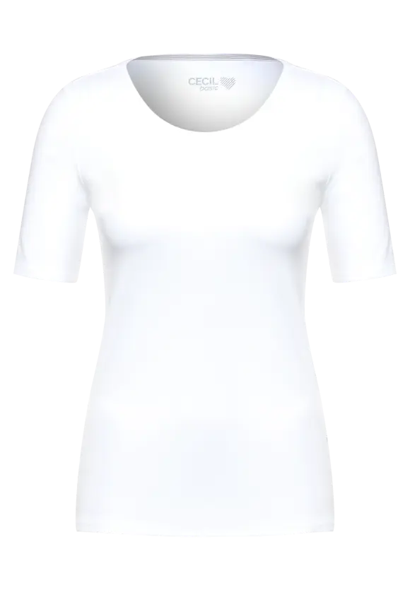 Basic T-Shirt in Unifarbe - White