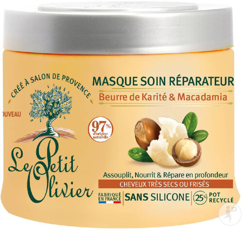Le Petit Olivier Masque Soin Beurre De Karité & Macadamia Cheveux Frisés 330ml