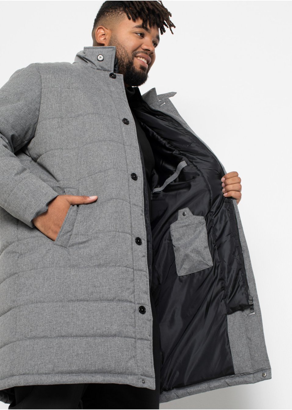 Manteau court avec empiècement coupe-vent