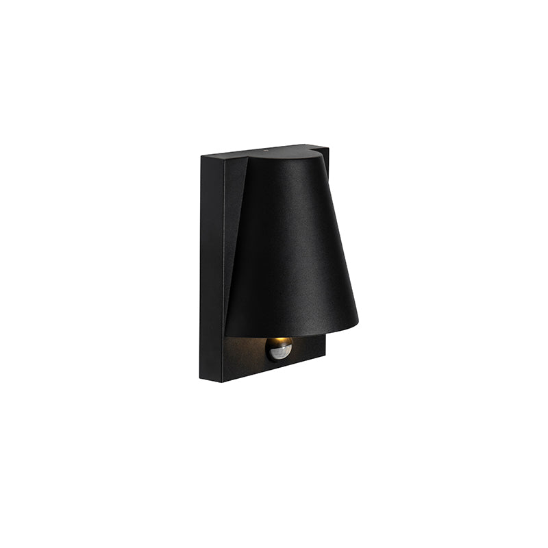 QAZQA Buiten wandlamp zwart IP44 met bewegingsmelder - Femke