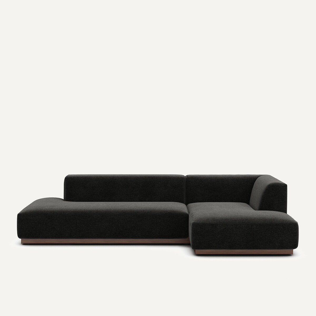AM.PM<br>Sofá de canto direito tamanho XL em veludo chenille, Jacopo