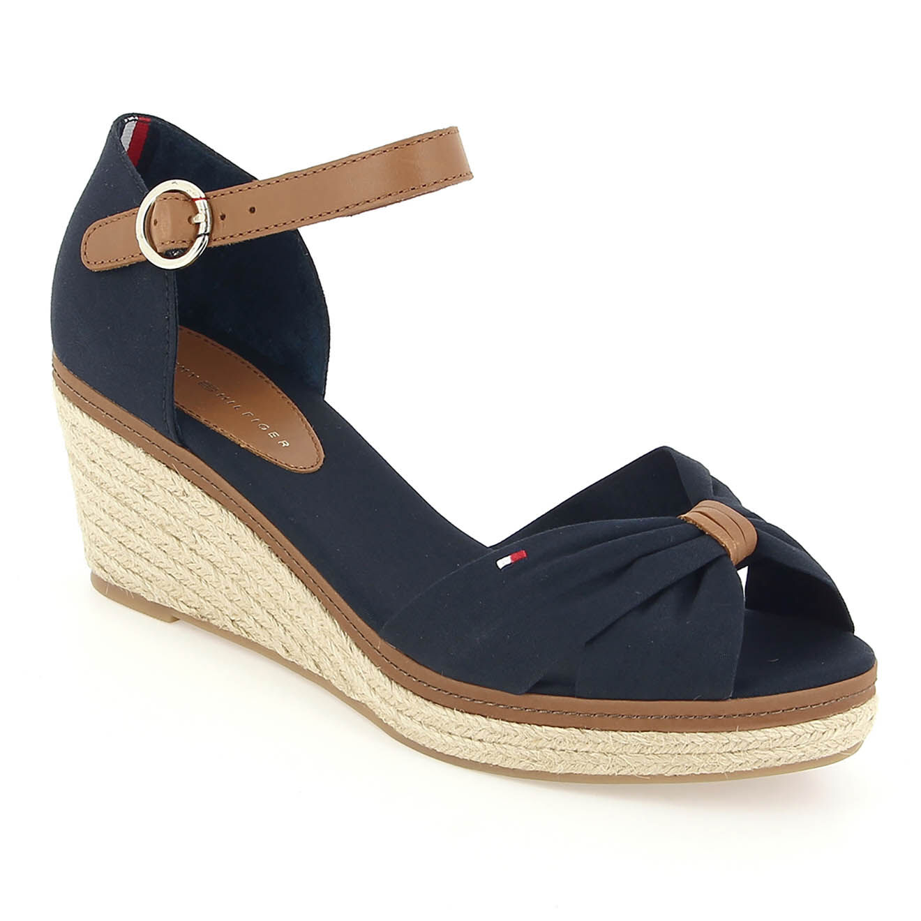 Tommy Hilfiger Sandales compensées Iconic Elena bleu marine - Talon 6 cm