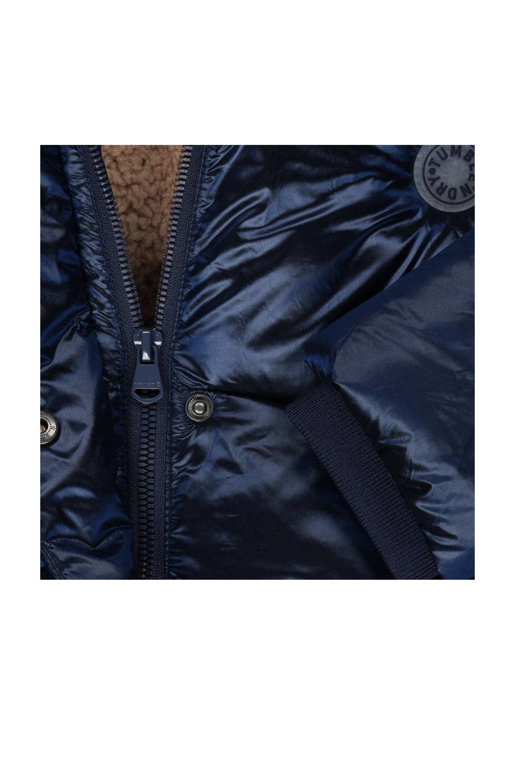 Tumble 'n Dry gewatteerde winterjas Rostock donkerblauw metallic