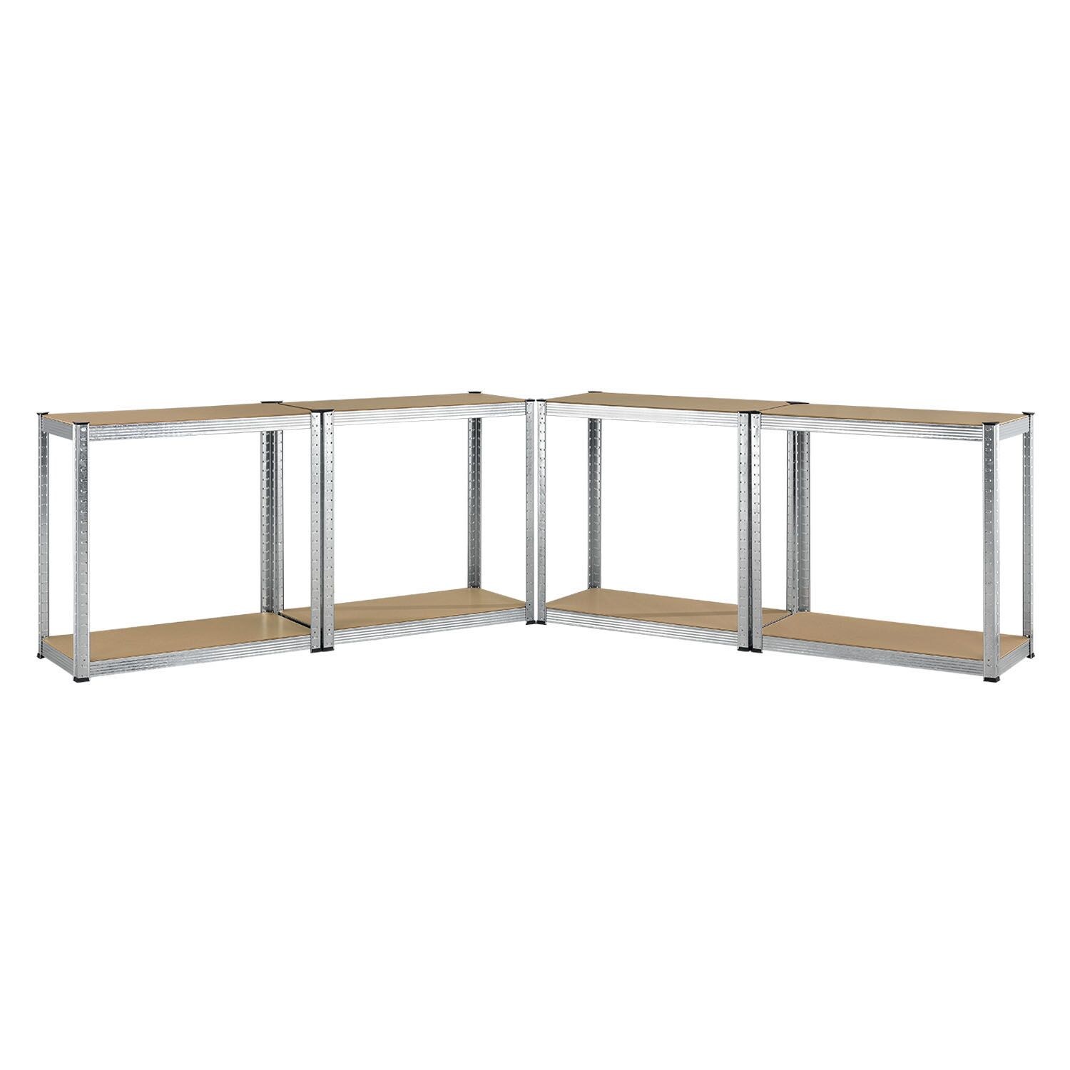 Juskys Lagerregal Easy 2er Set – Metall Schwerlastregal 160x80x40 cm, 8 Böden, 640 kg, verzinkt