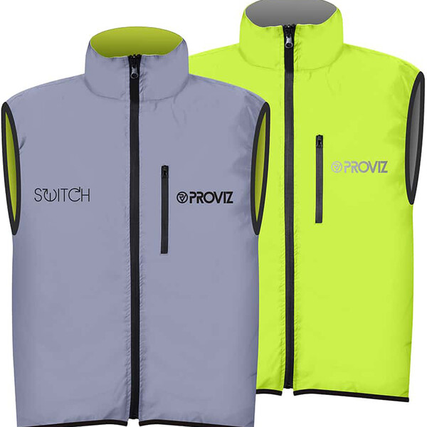 proviz - Veste réfléchissante Switch - sans manches Gris / Jaune fluo